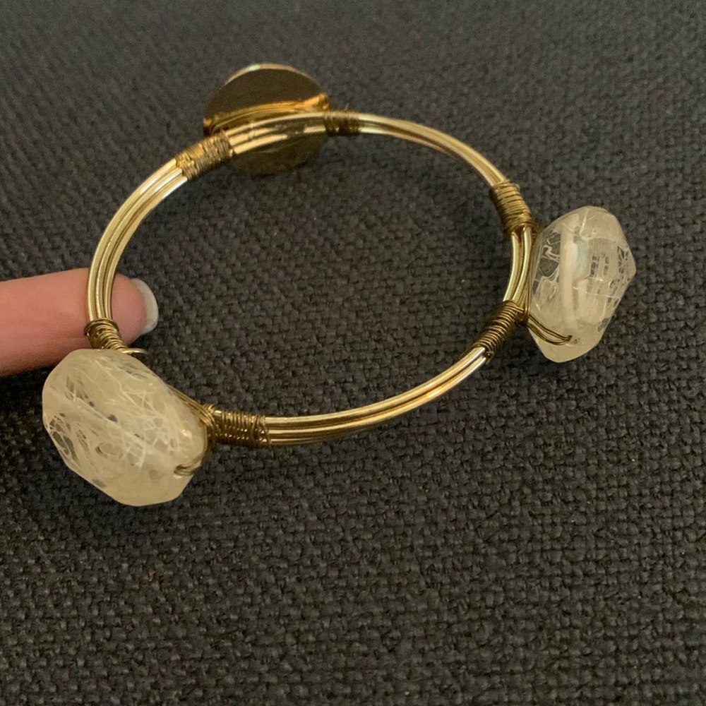 Yellow Tone Wire Wrapped Bracelet